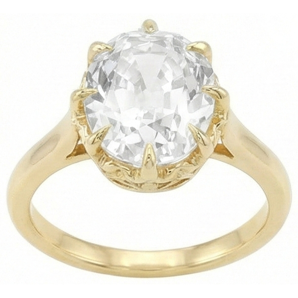 echter oval diamant 9Karat ring Detailansicht