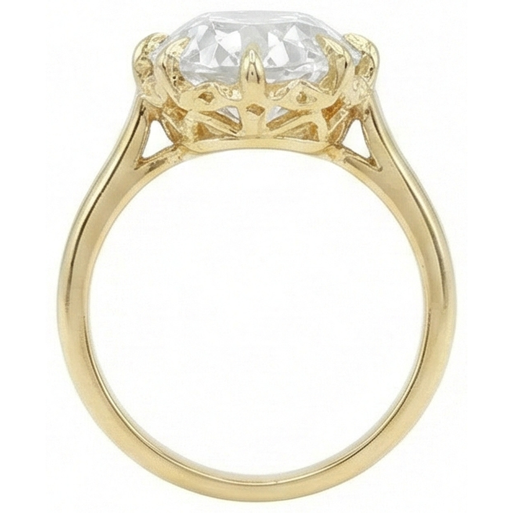 echter oval diamant 9Karat ring Profilansicht