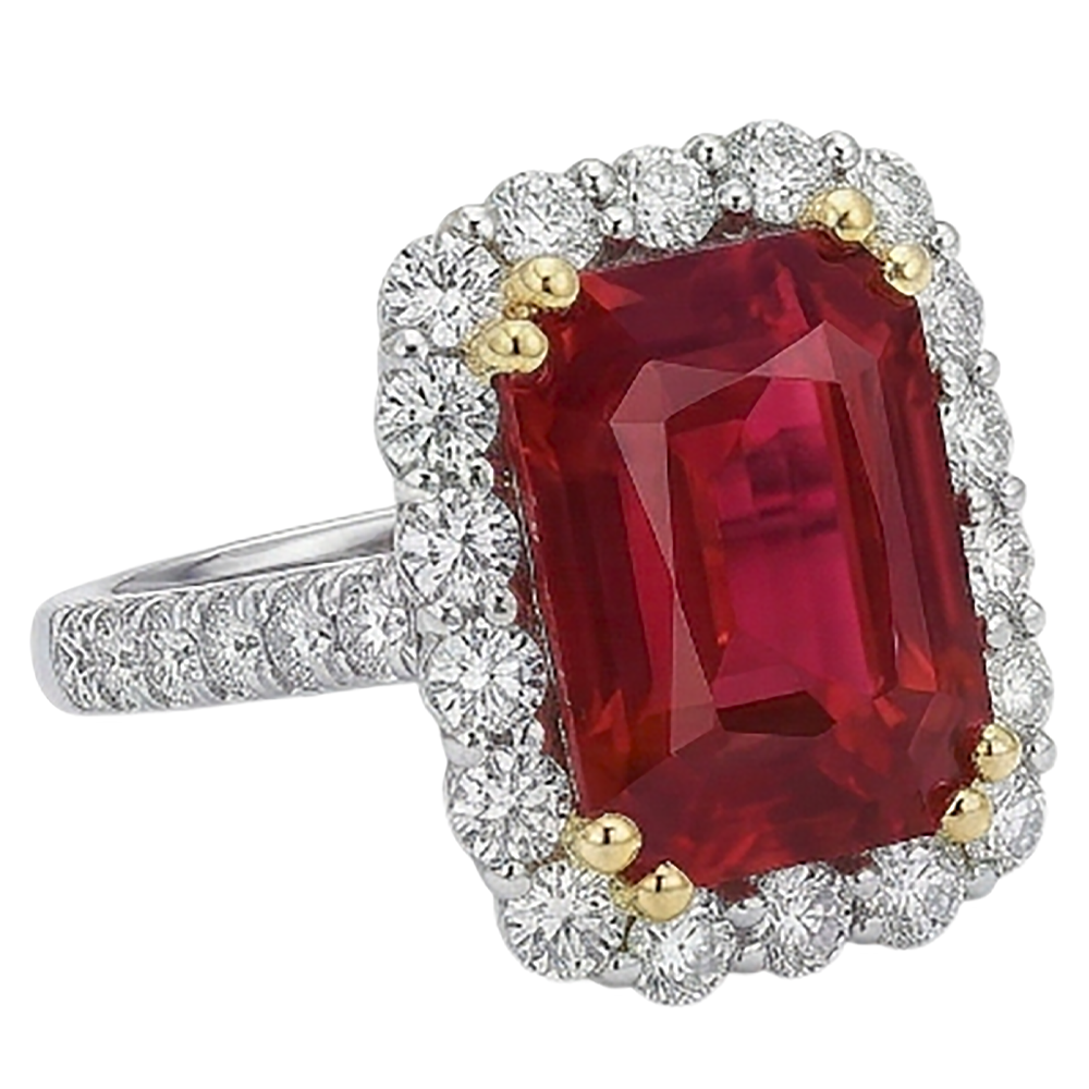 echter round rubin 9Karat ring Seitenansicht