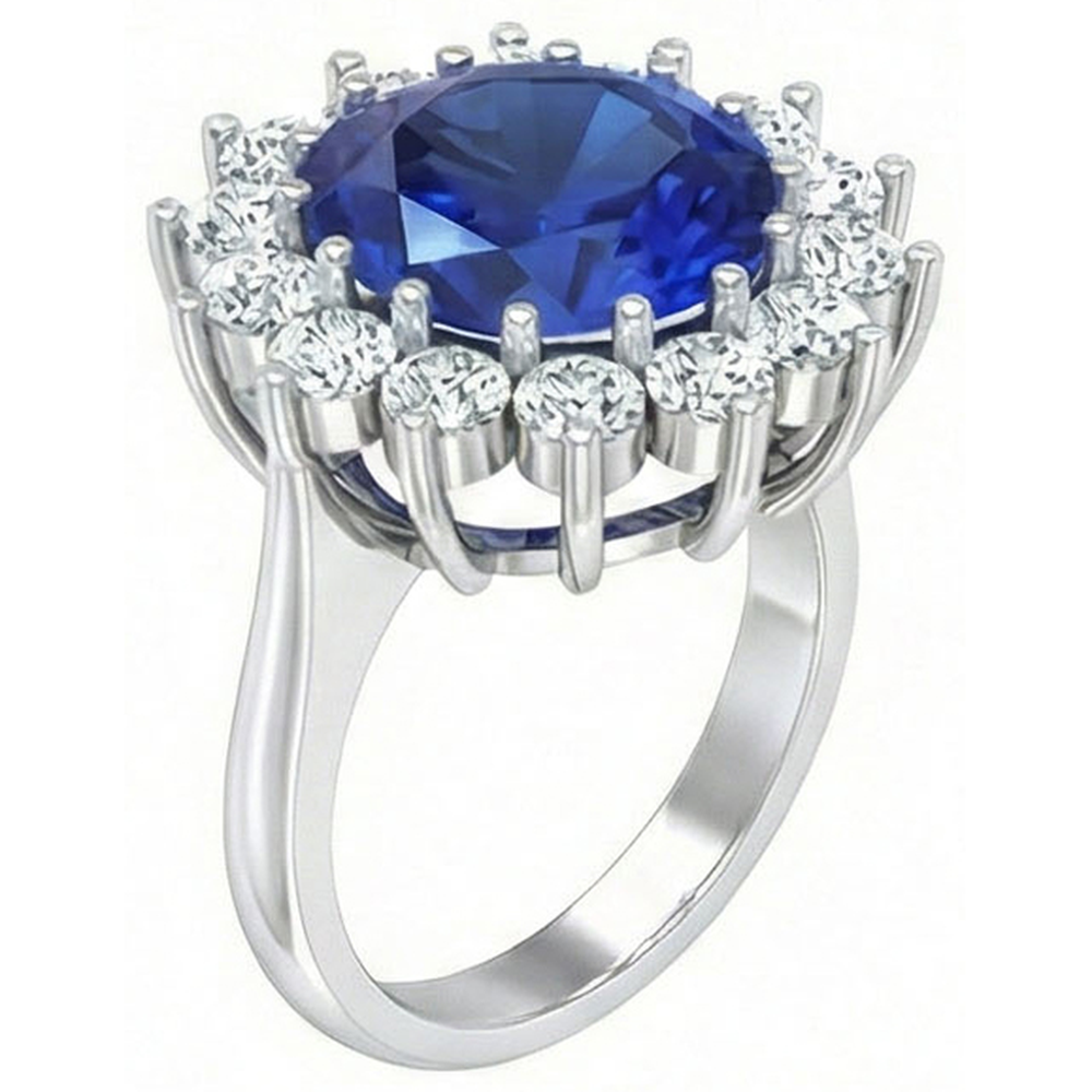 echter round diamant 9Karat ring Detailansicht