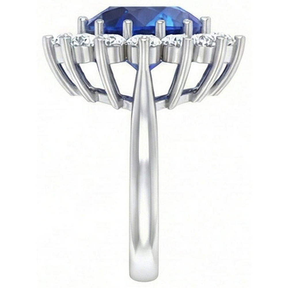 echter round diamant 9Karat ring Profilansicht