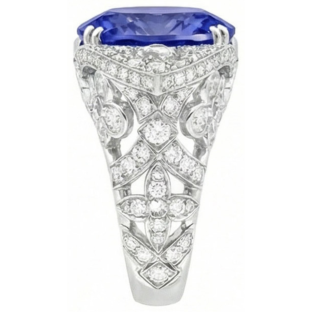 echter round diamant 9Karat ring Draufsicht
