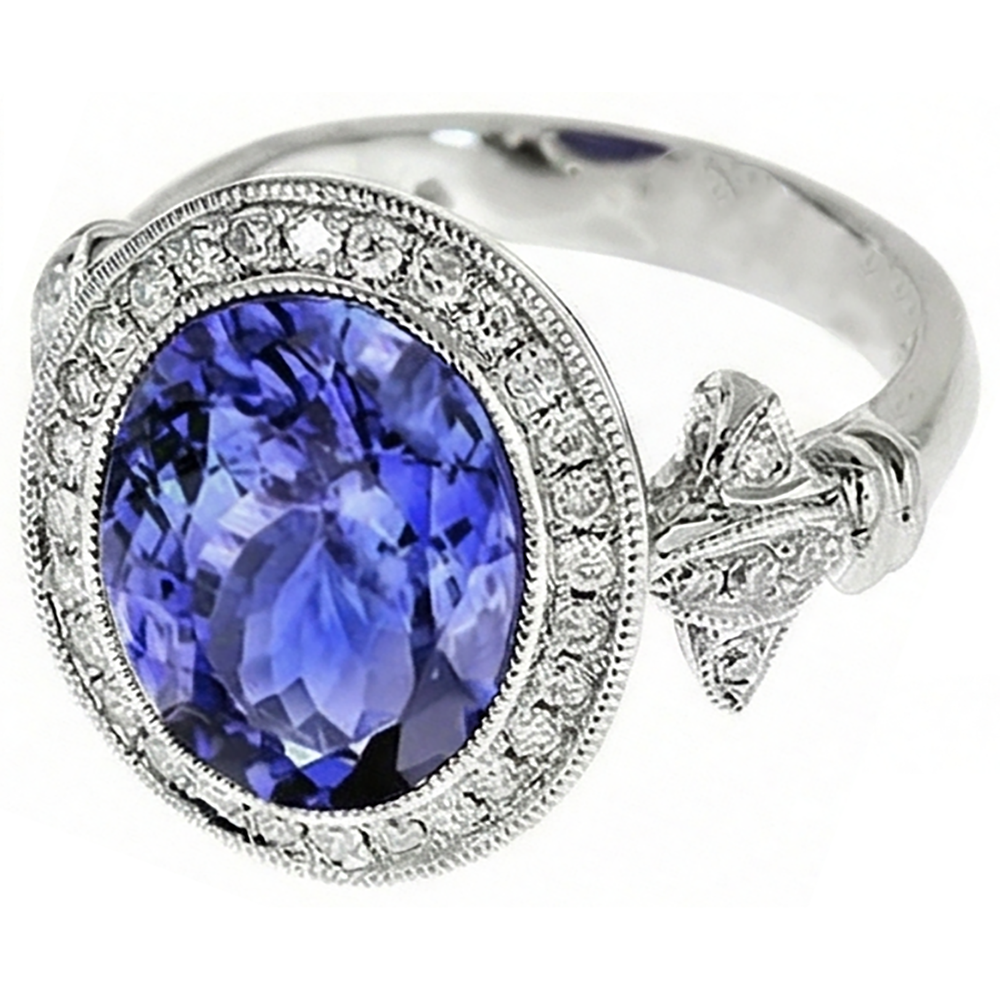 echter oval diamant 9Karat ring Seitenansicht