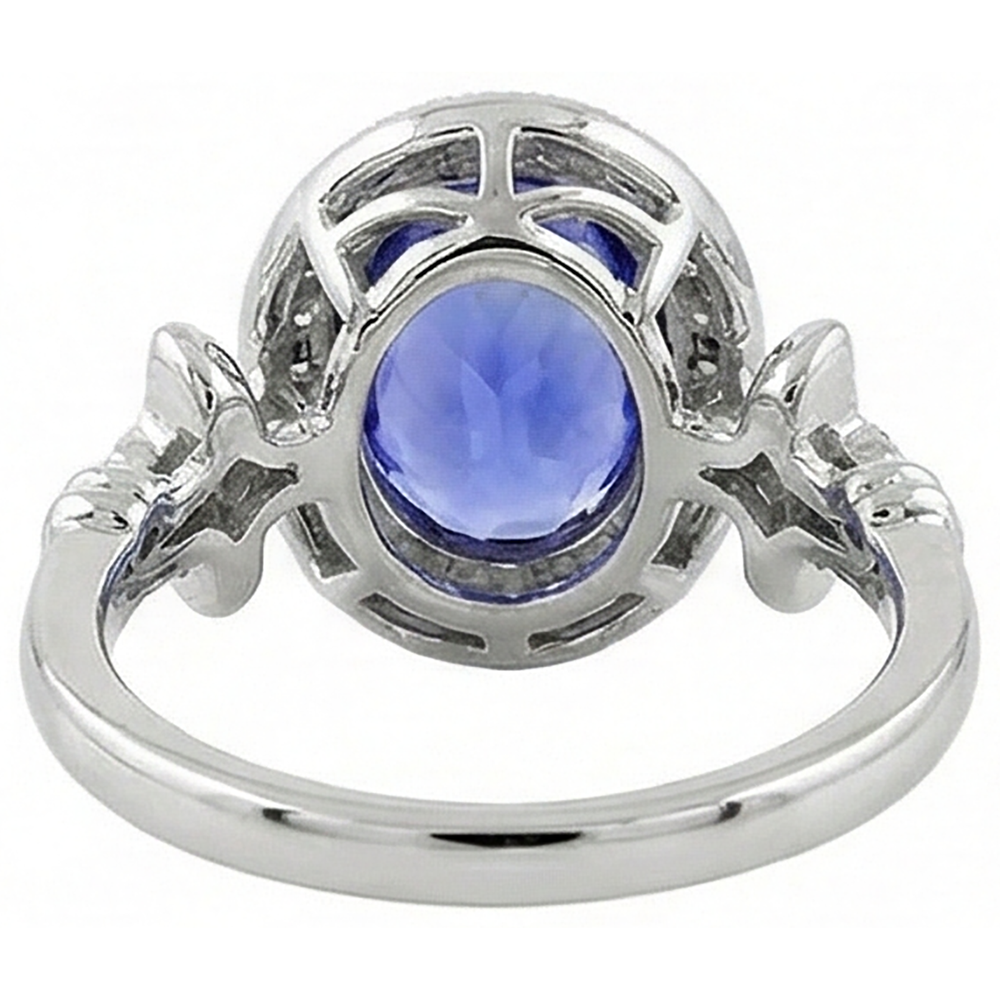 echter oval diamant 9Karat ring auf Weiß