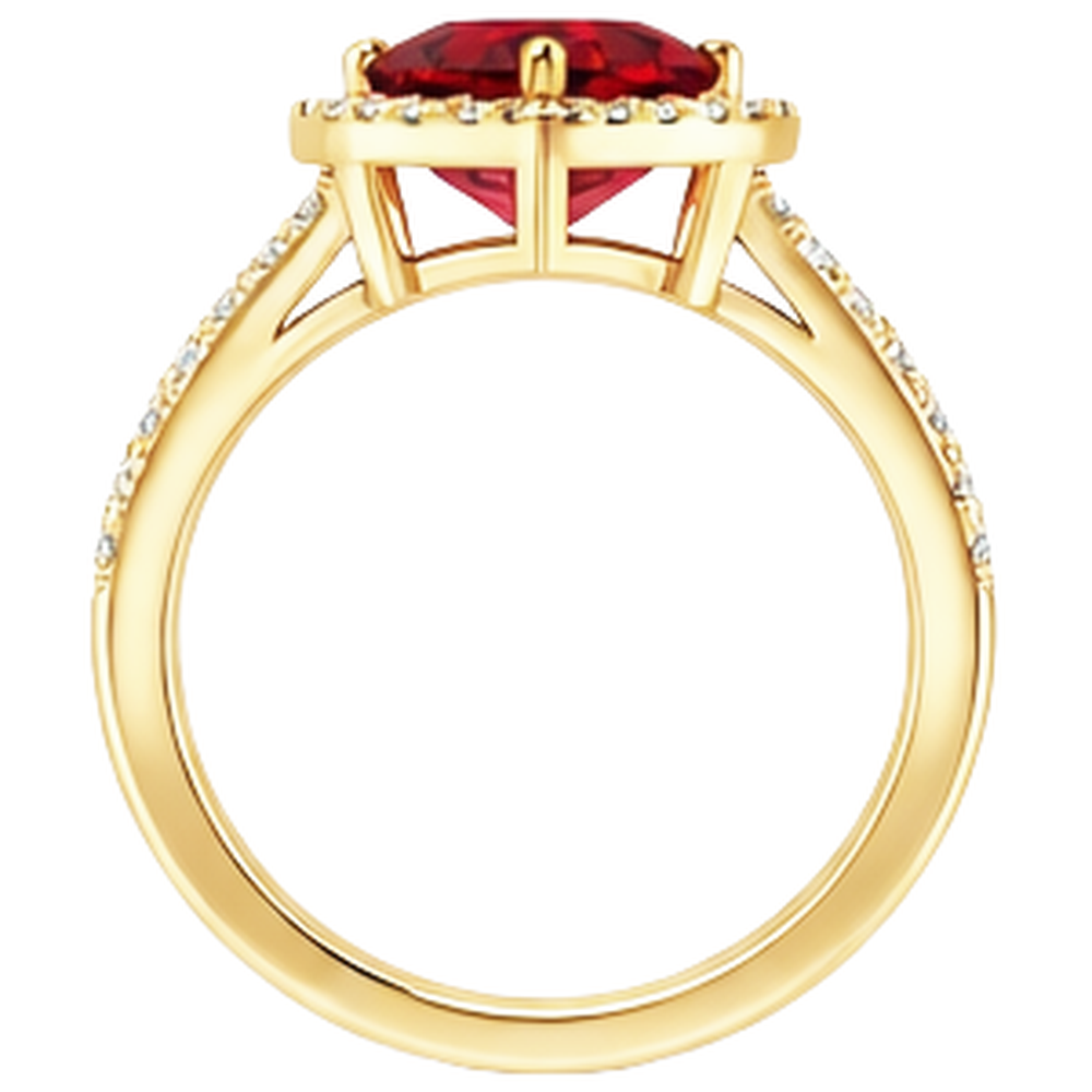 echter round rubin 8.00Karat ring Profilansicht