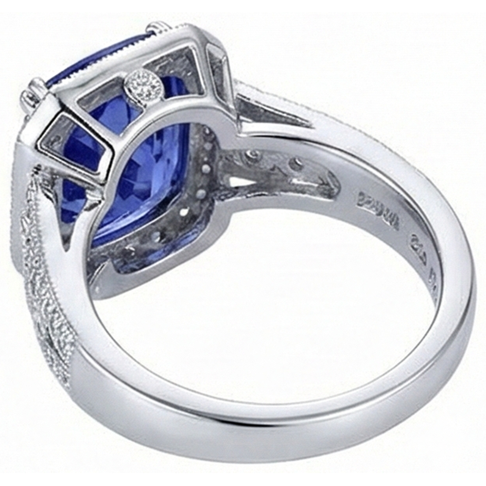 echter round tansanit 9.50Karat ring Draufsicht