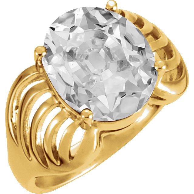 Old Mine Cut Brillant Ring in 14K Gelbgold – Hauptansicht