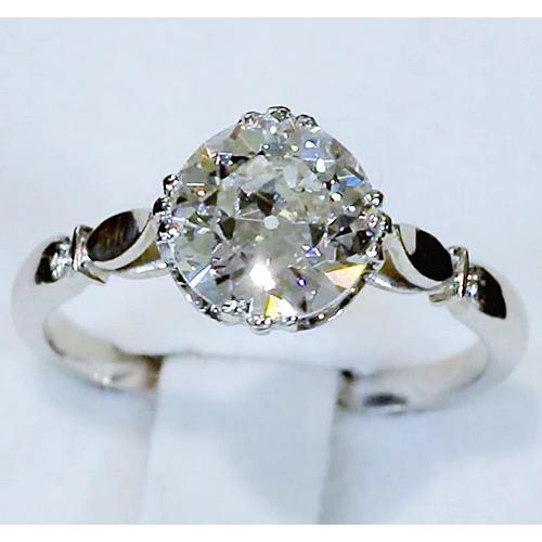 Alter Bergmann Solitaire Echt Diamant Ring Engagement 2,50 Karat Schmuck 14K