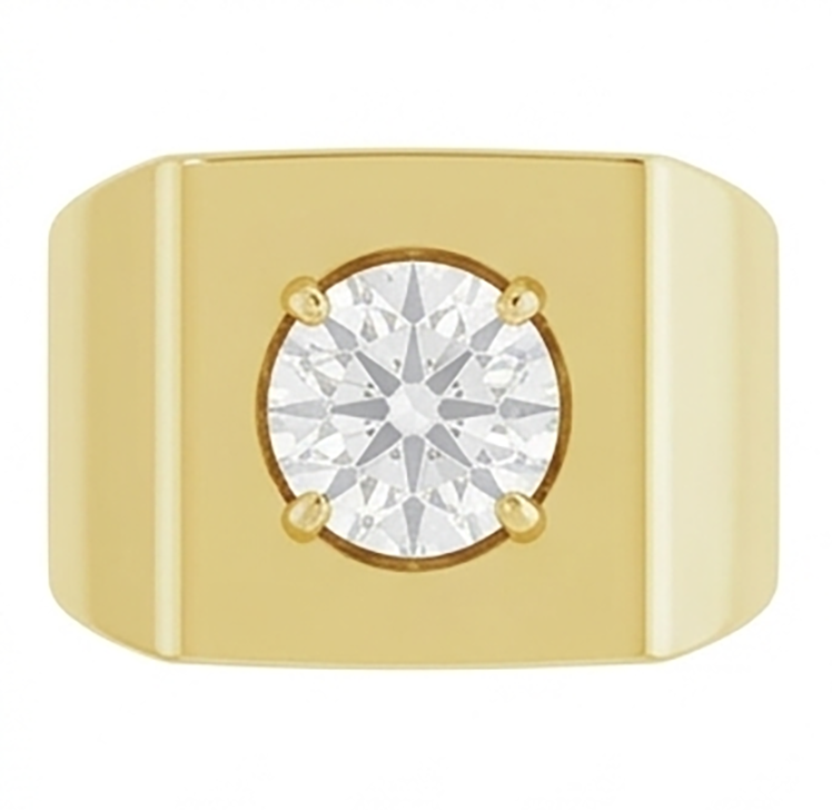 Antik-Kissen-Schliff Diamant Herrenring 1,50 Karat
