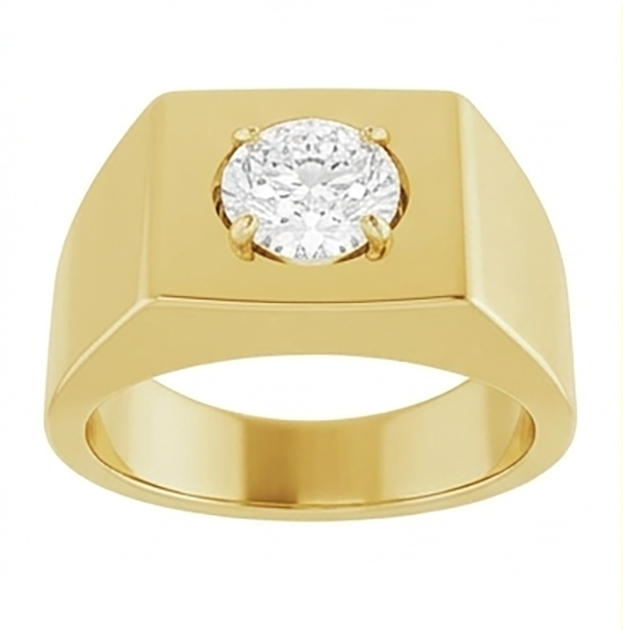 Antik-Kissen-Schliff Diamant Herrenring 1,50 Karat
