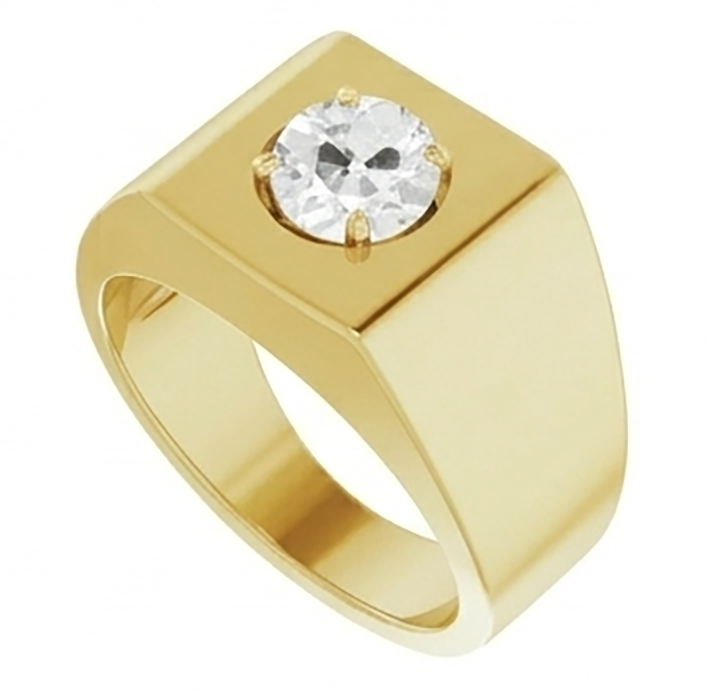 Antik-Kissen-Schliff Diamant Herrenring 1,50 Karat
