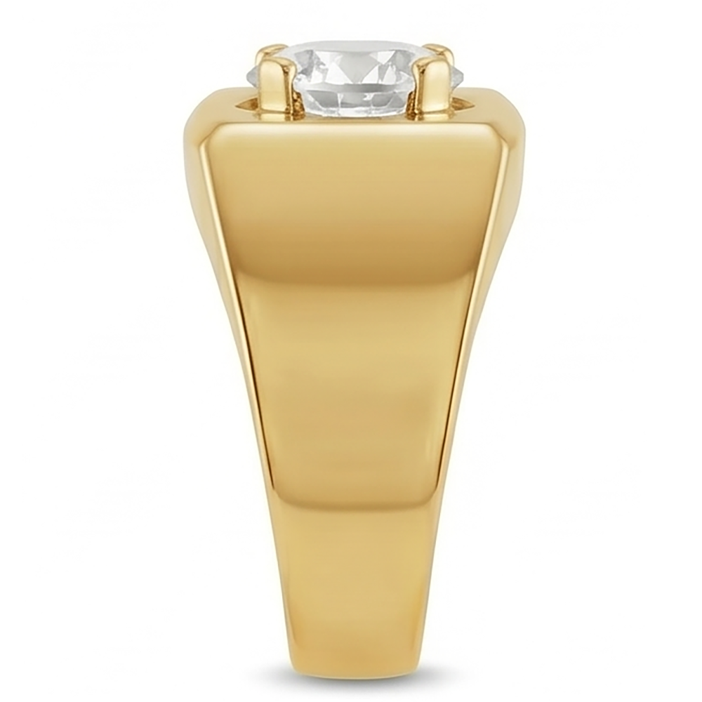 Antik-Kissen-Schliff Männer-Ring – Diamant 2 Karat 10K Yellow