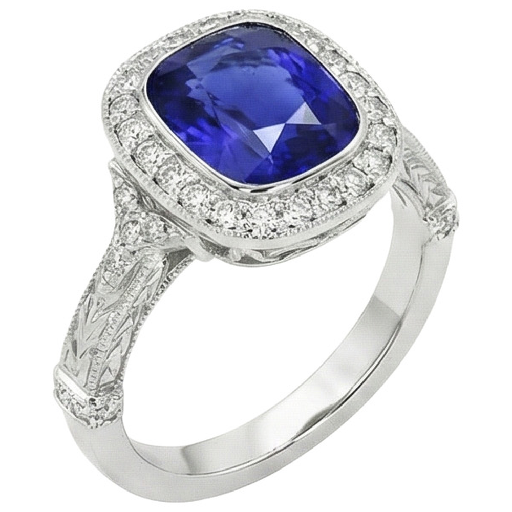 echter round diamant 8Karat ring Vorderansicht