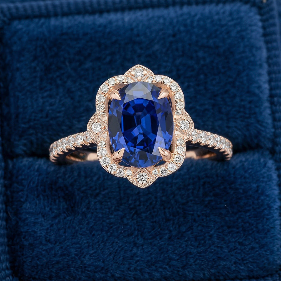 echter oval diamant 6.20Karat ring auf Weiß