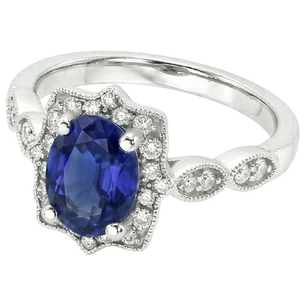 echter oval diamant 2.50Karat ring Detailansicht