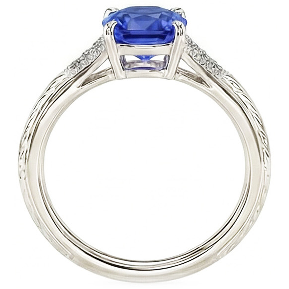 echter baguette diamant 2Karat ring Profilansicht