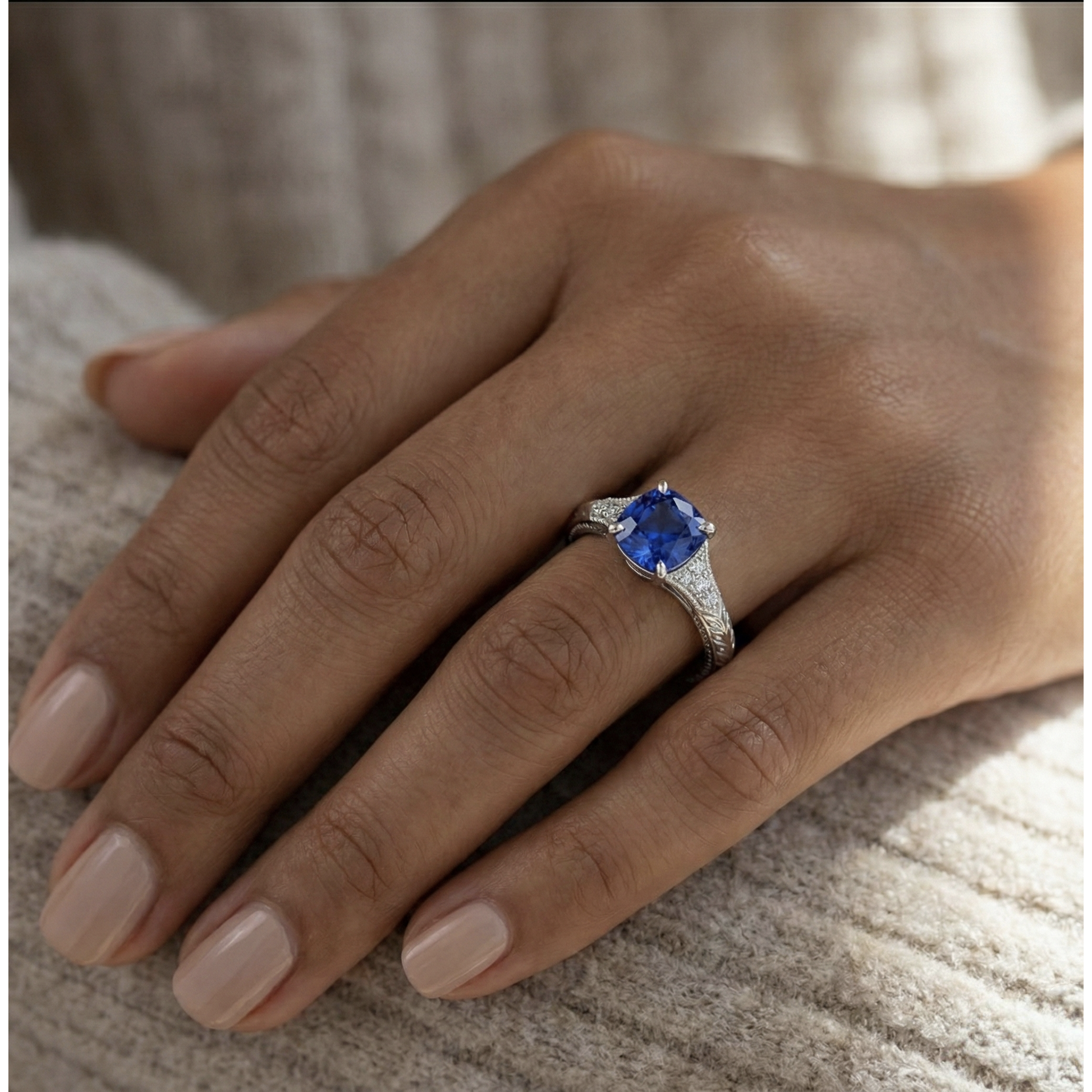 echter baguette diamant 2Karat ring auf Weiß