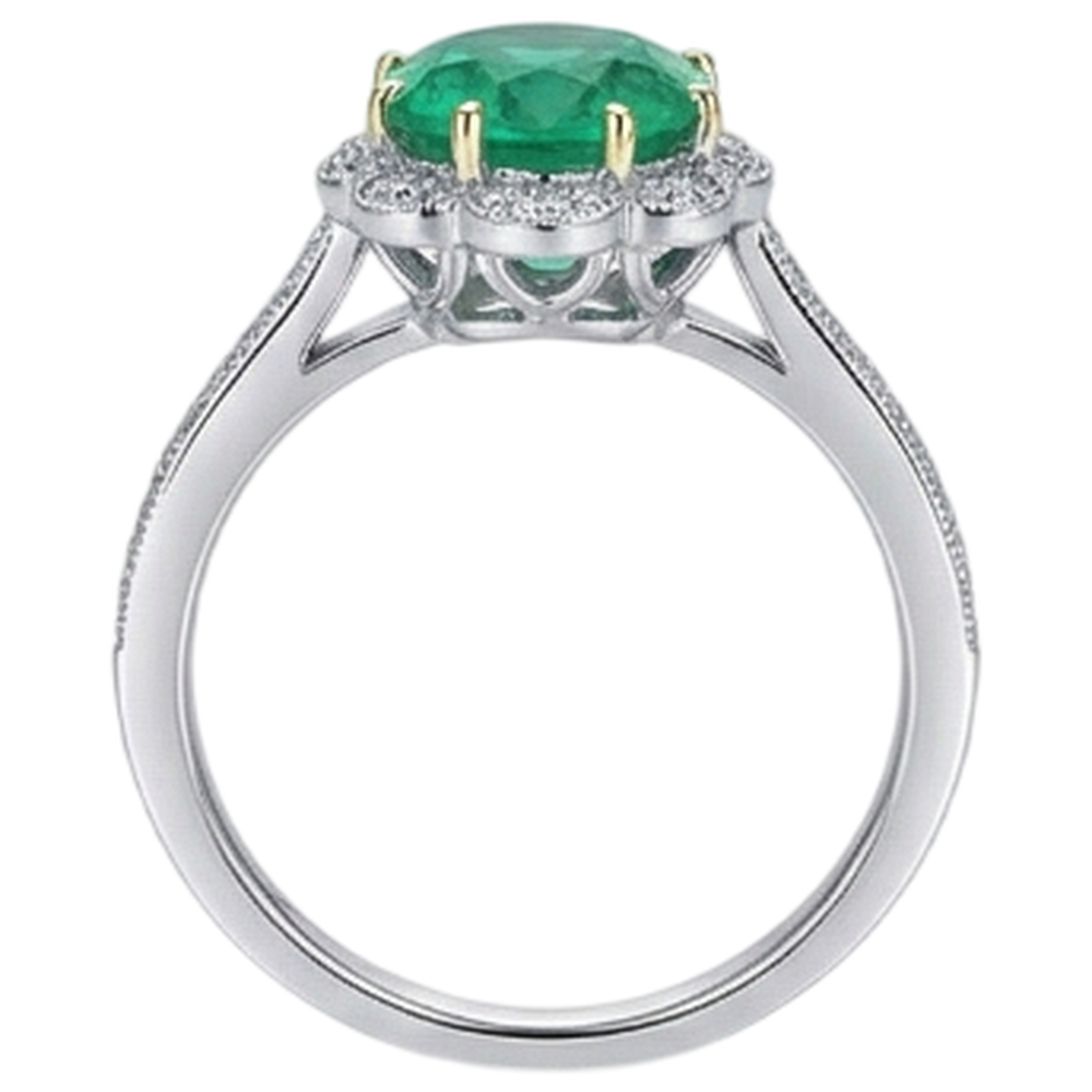 Handgefertigter Edelstein-Ring 2 Karat – Draufsicht
