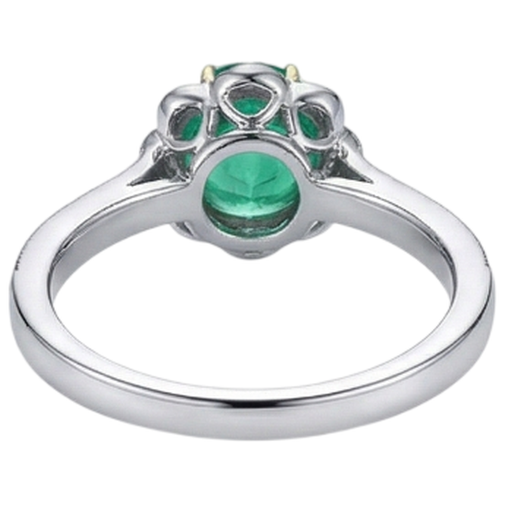 Authentischer Smaragd Edelstein-Ring – Rückansicht