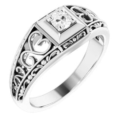 Handgefertigter Edler Diamant Einzelstein-Ring 1 Karat |