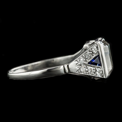 echter asscher diamant 6.25Karat ring Seitenansicht