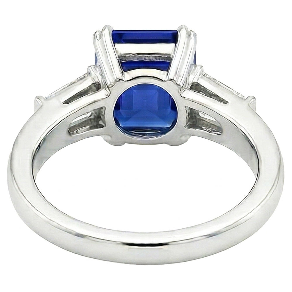 echter asscher diamant 2.50Karat ring Draufsicht