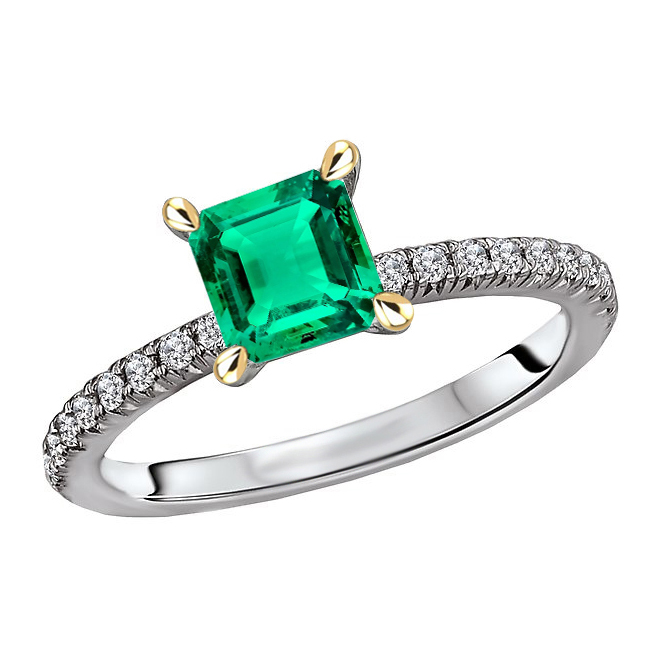Authentischer Edler Smaragd Farbstein-Ring – Hauptansicht