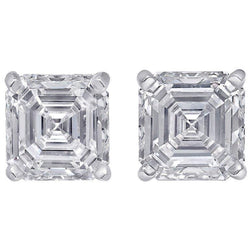 Asscher Cut Natürliche Diamant Ohrstecker Weißgold Damenschmuck 3 Karat