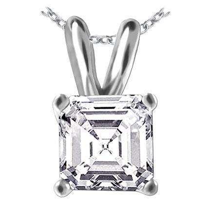 Asscher Cut Solitaire Natürliche Diamant Damen Anhänger 3 Karat Weißgold 14k