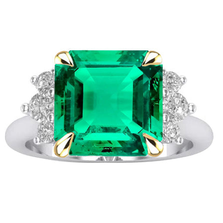 Echter Kolumbianischer Smaragd Edelstein-Ring – Hauptansicht