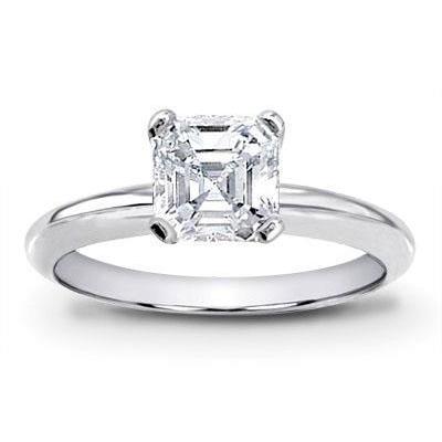 Asscher Natürliche Diamant-Solitärring