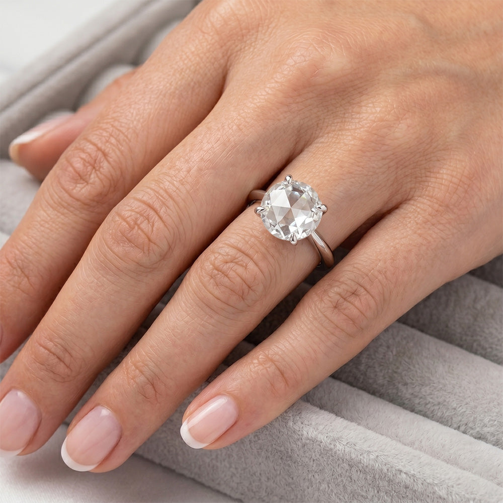 Authentischer Antiker Rosen-Schliff Edler Diamant Solitär-Ring 4