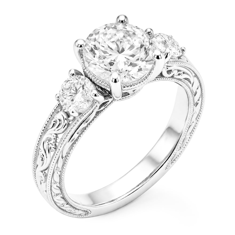 Authentischer Jubiläumsband Brillant Dreisteinring 2 Karat