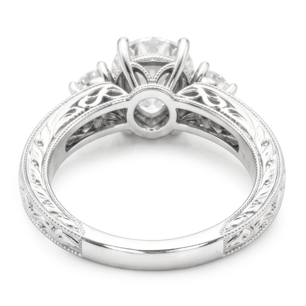 Authentischer Jubiläumsband Brillant Dreisteinring 2 Karat