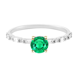 Komfort-Passform Edelstein-Ring – Edler Smaragd 2 Karat 14 Karat