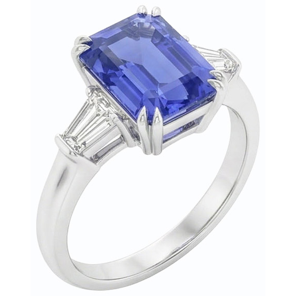 echter baguette diamant 2.25Karat ring Vorderansicht