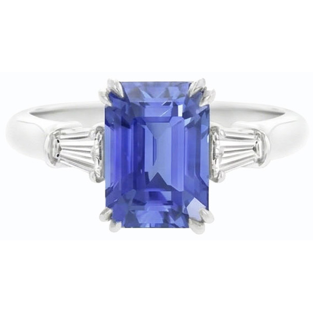 echter baguette diamant 2.25Karat ring Detailansicht