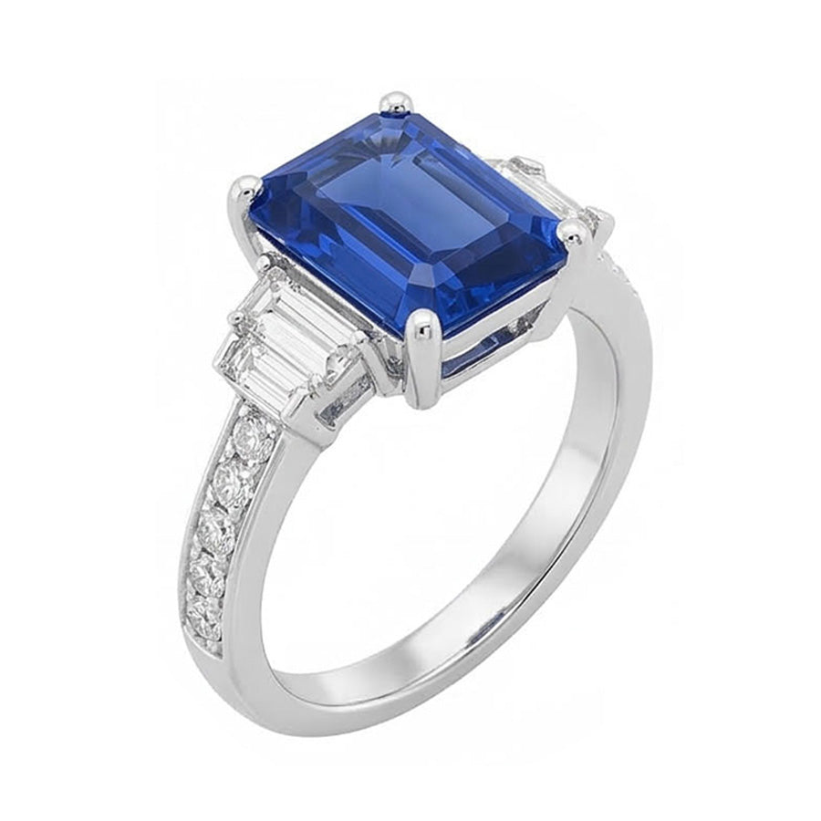 echter baguette diamant 3.50Karat ring Draufsicht