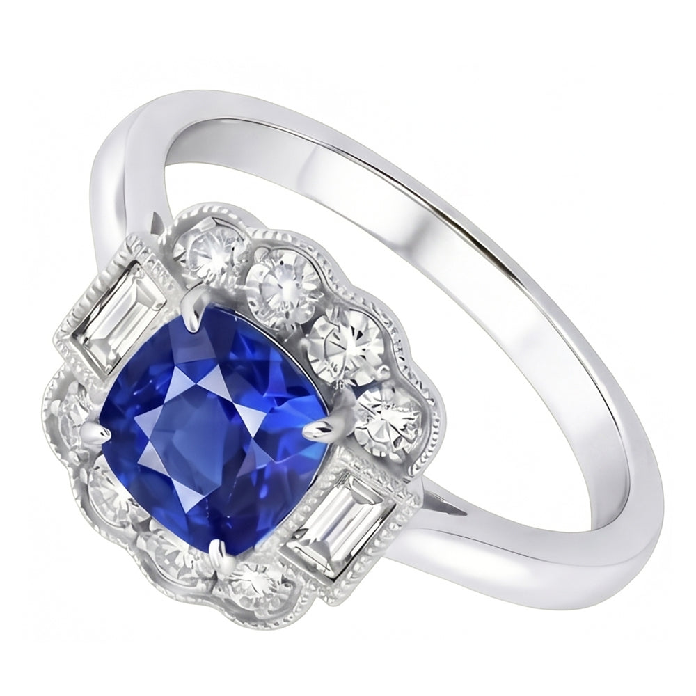 echter asscher diamant 2.50Karat ring Draufsicht