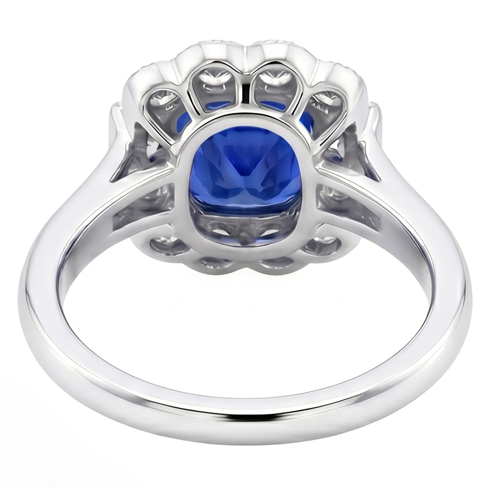 echter asscher diamant 2.50Karat ring Profilansicht