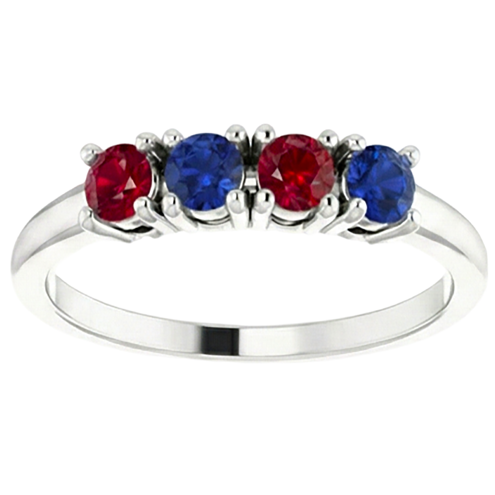 echter round rubin 0.80Karat memoire-ring Vorderansicht