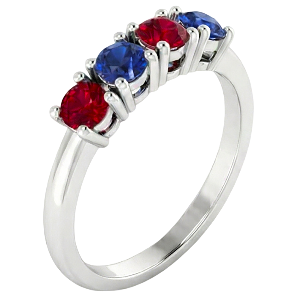 echter round rubin 0.80Karat memoire-ring Detailansicht