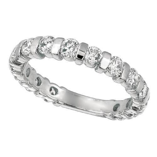 Bar-Fassung 1,80 Karat Runder Echt Diamant-Jubiläumsband-Schmuck