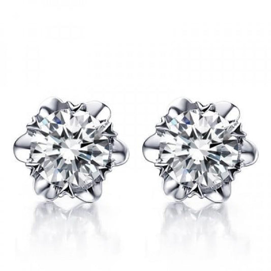 Beautiful Runden Shape Natürliche Diamant Stud Earring 3 Carat White Gold 14K