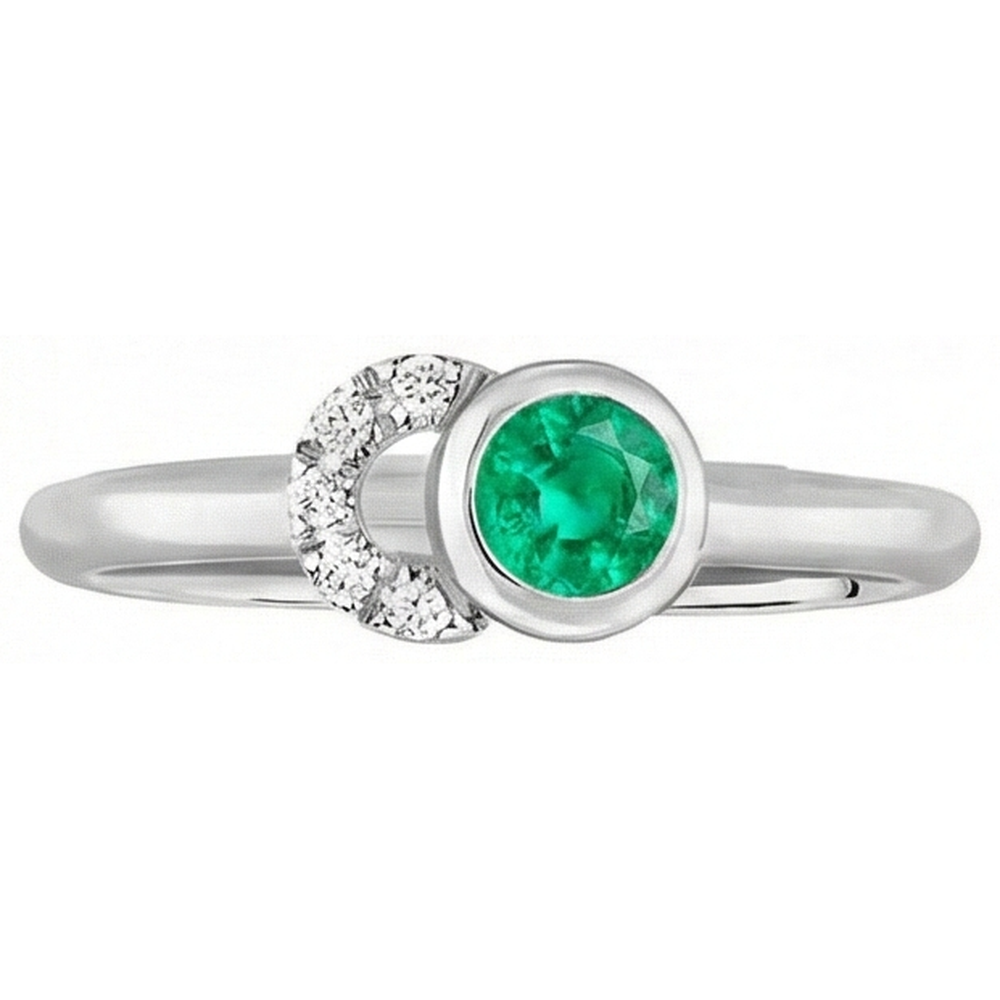 Schimmernder Schmuckstein-Ring 1 Karat – Profilansicht