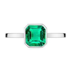 Edler Smaragd Zargenfassung Schmuckstein-Ring 2 Karat in 14K