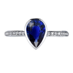 2,50 Karat Kornblumenblauer Saphir Schmuckstein-Ring in 14 Karat
