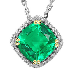 Luxuriöser Pavé Smaragd Stein-Halskette – 5,50 Karat 14 Karat