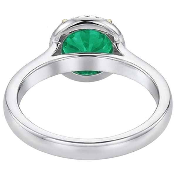 Schmuckstein-Ring Zweifarbiges 14K Gold mit Kolumbianischer Smaragd – Rückansicht