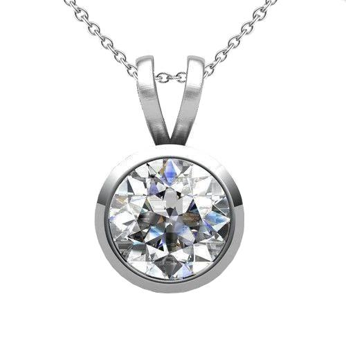 echter round diamant 3Karat anhänger Vorderansicht
